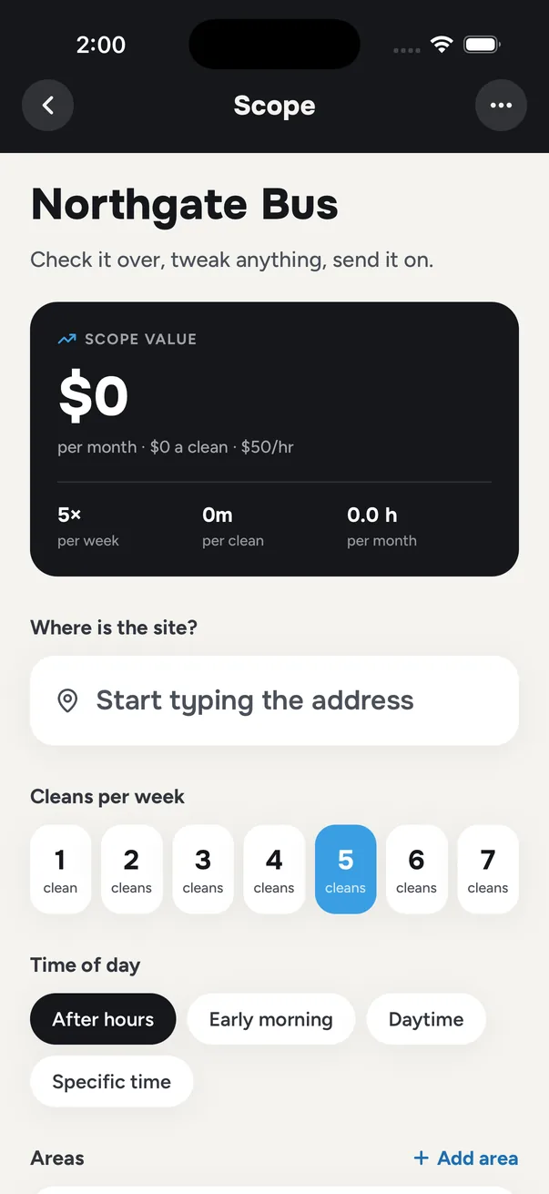 Setting how often the site is cleaned